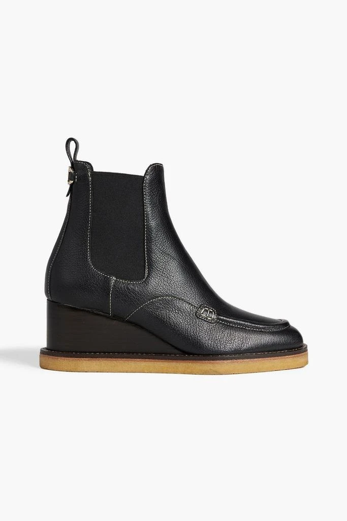 商品Salvatore Ferragamo|Ciminna textured-leather wedge Chelsea boots,价格¥1126,第1张图片