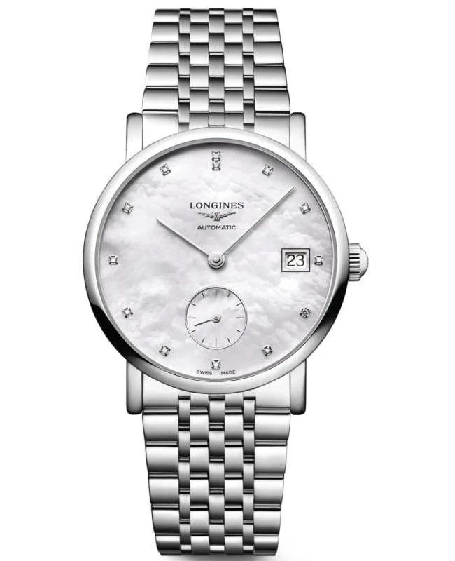 商品Longines|Longines Elegant Collection Automatic Mother of Pearl Diamond Dial Steel Women's Watch L4.312.4.87.6,价格¥15103,第1张图片