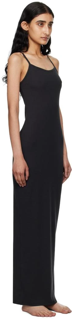 商品SKIMS|Black Cotton Rib Long Cami Maxi Dress,价格¥218,第2张图片详细描述