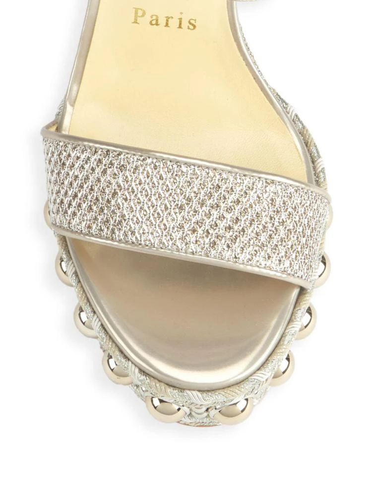 商品Christian Louboutin|Christian Louboutin - Chocazeppa Embellished Metallic Wedge Sandals,价格¥5609,第3张图片详细描述