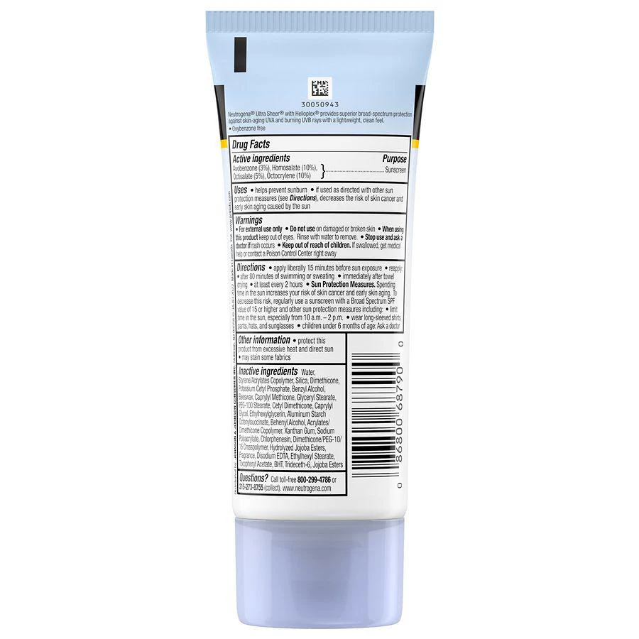 商品Neutrogena|Ultra Sheer Dry-Touch SPF 55 Sunscreen Lotion,价格¥98,第2张图片详细描述