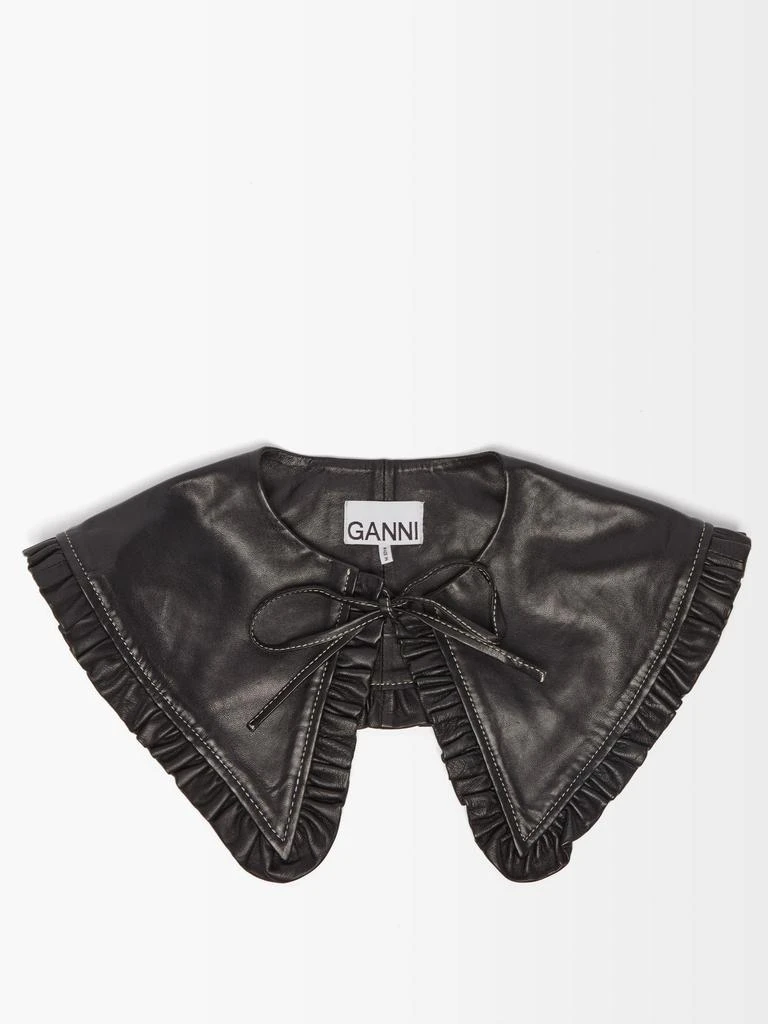 商品Ganni|Ruffled leather collar,价格¥638,第1张图片