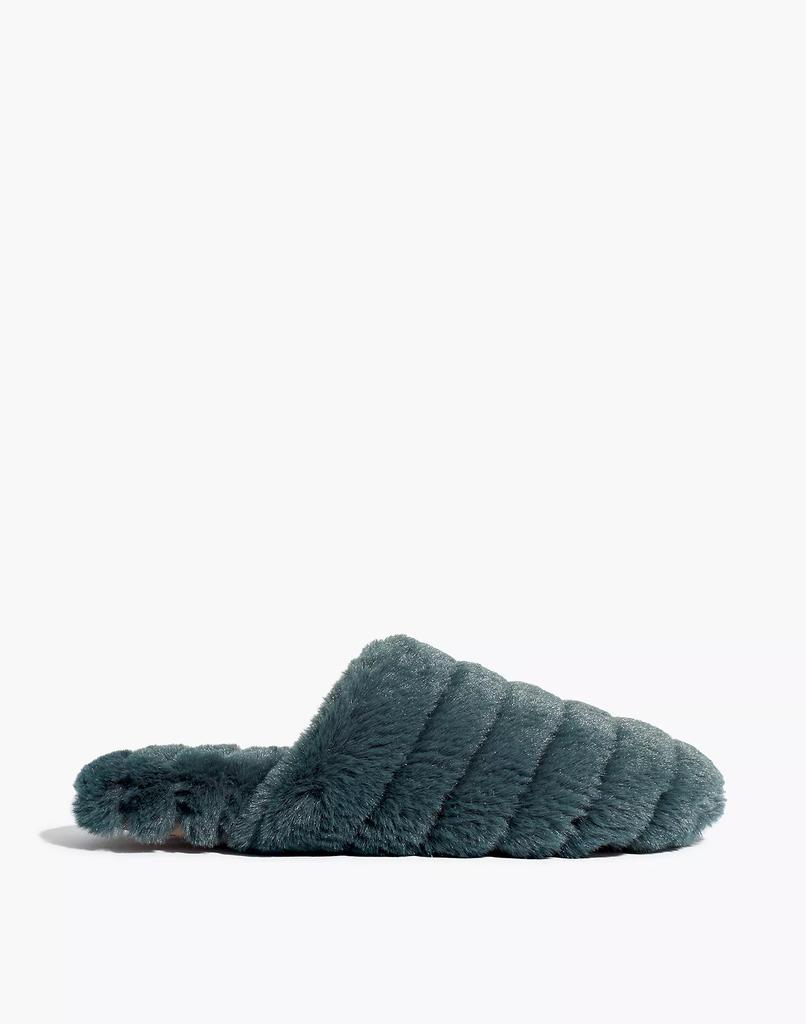 Quilted Scuff Slippers in Recycled Faux Fur商品第2张图片规格展示