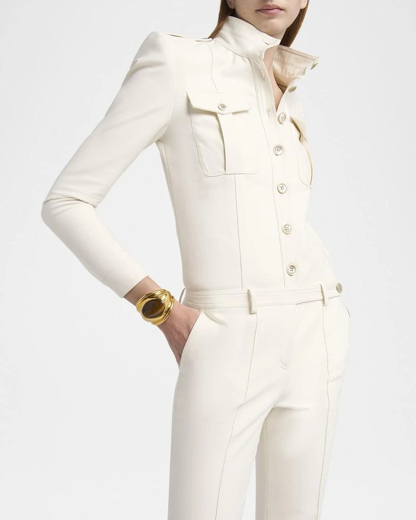 商品Tom Ford|Long-Sleeve Bootcut-Leg Safari Jumpsuit,价格¥37750,第5张图片详细描述