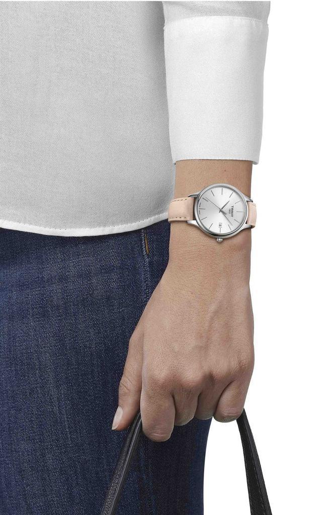 商品Tissot|Bella Ora Round Leather Strap Watch, 38mm,价格¥1217,第4张图片详细描述