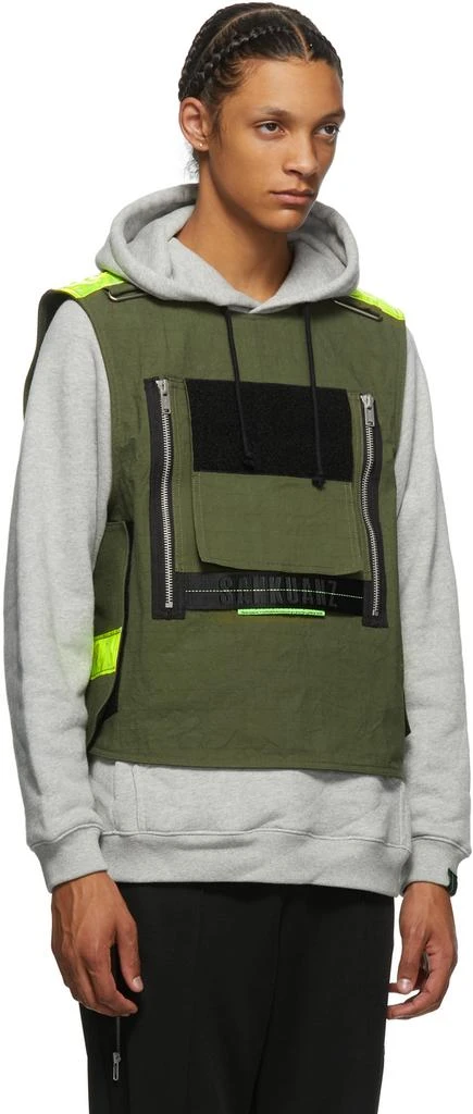 商品SANKUANZ|Grey & Khaki Vest Hoodie,价格¥1272,第2张图片详细描述