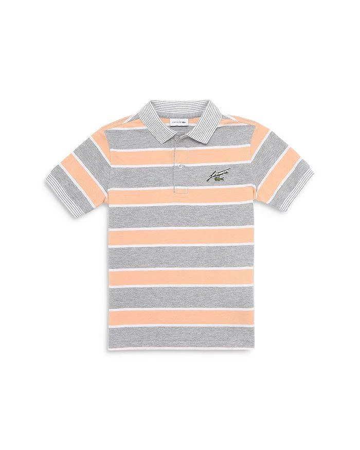 商品Lacoste|Boys' Striped Polo Shirt - Little Kid, Big Kid,价格¥450,第1张图片