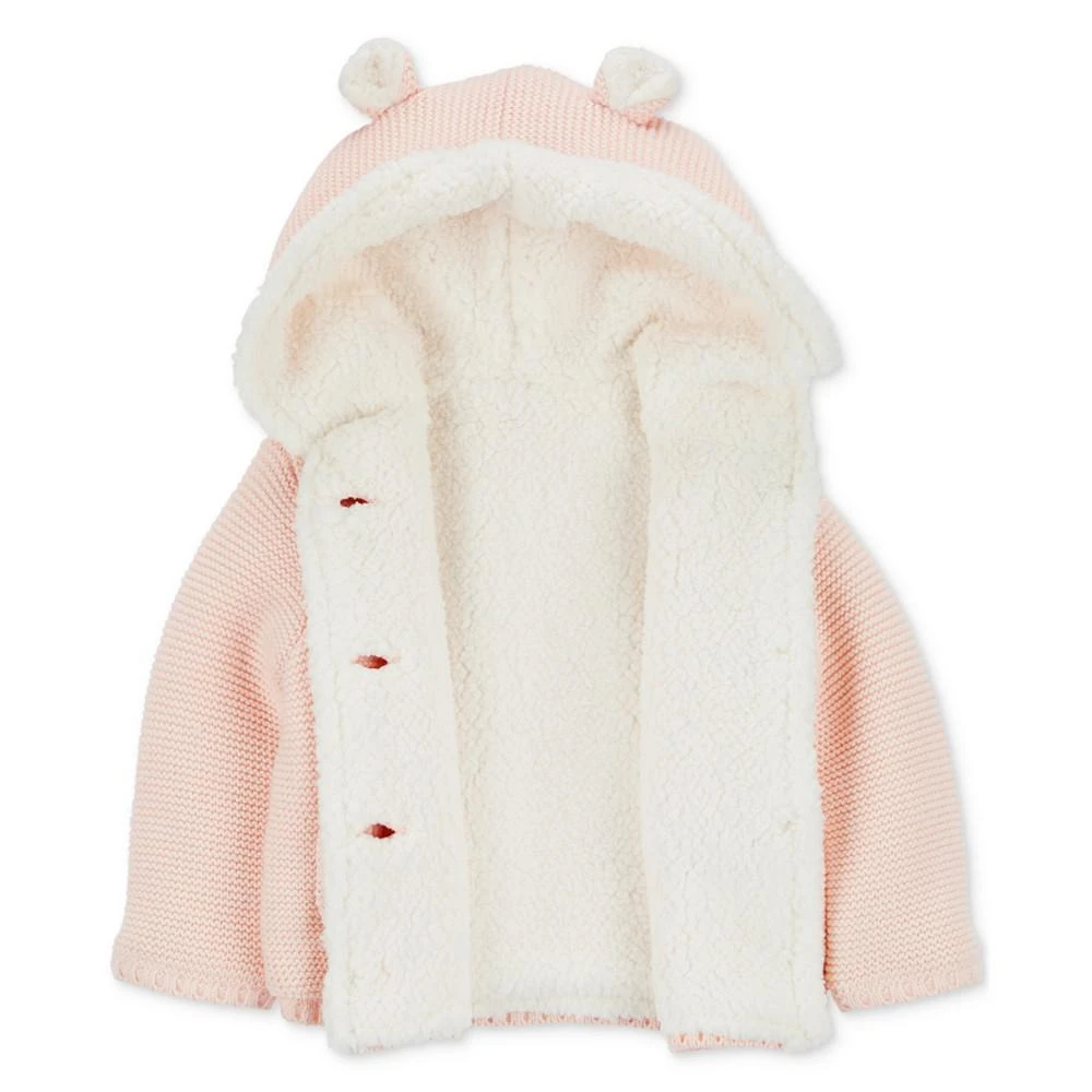 商品Carter's|Baby Girls Faux-Sherpa-Lined Hooded Cardigan,价格¥160,第2张图片详细描述