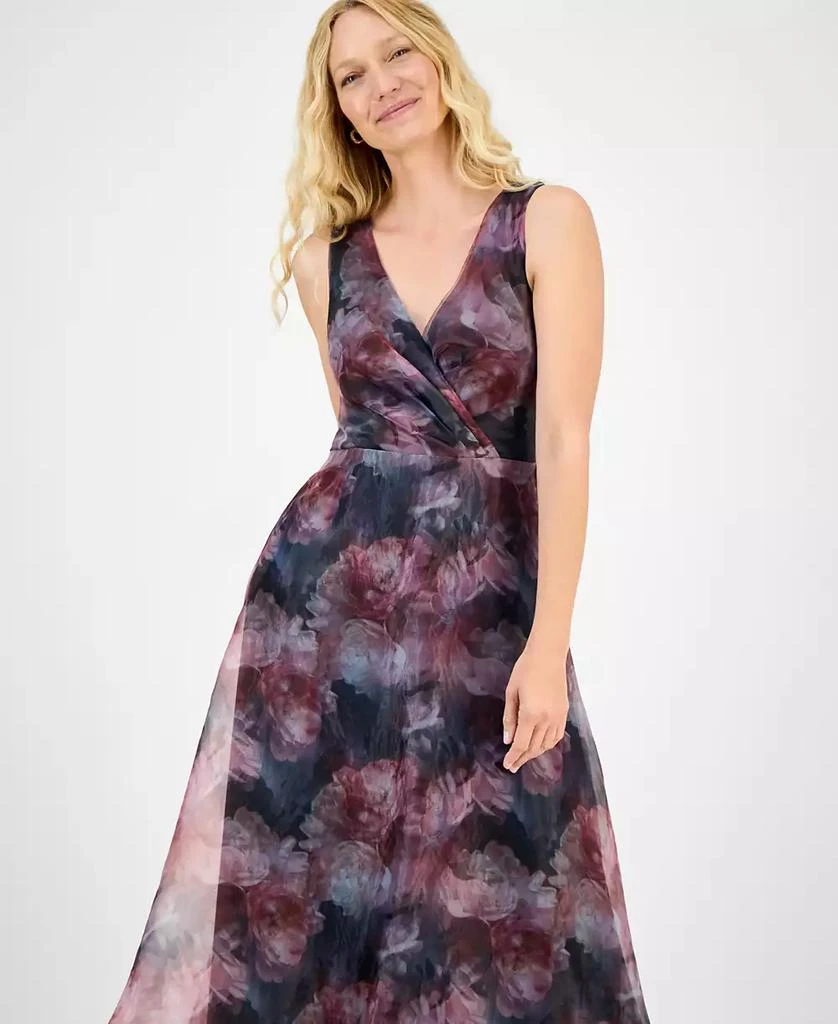 商品julia jordan|Women's Printed V-Neck Sleeveless Gown,价格¥1471,第3张图片详细描述