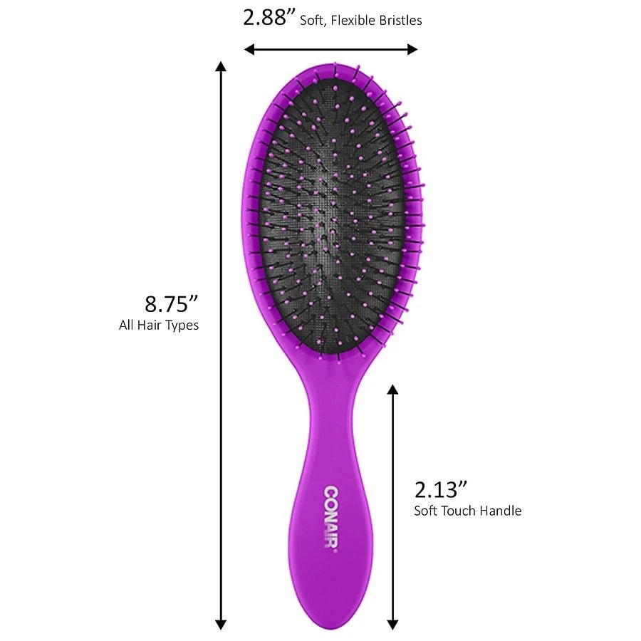 商品Conair|Detangling Full-Size Cushion Wet/Dry Hairbrush,价格¥43,第4张图片详细描述