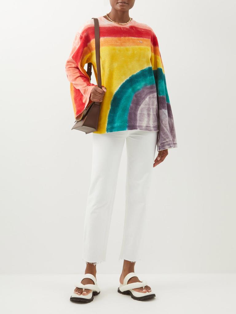Eisko rainbow-stripe cotton-terry T-shirt商品第2张图片规格展示
