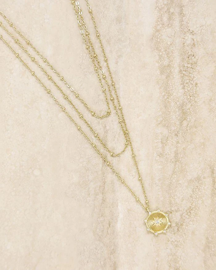 商品Ettika Jewelry|Compass Keepsake Layered 18K Gold Plated Necklace, 14-17",价格¥392,第2张图片详细描述