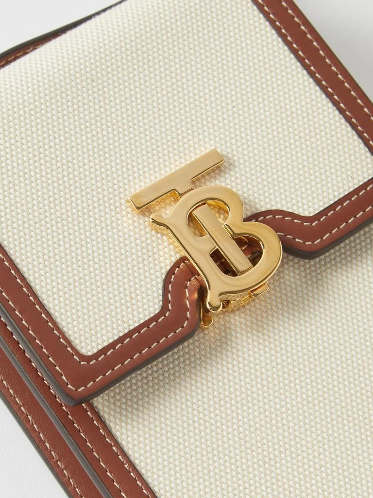 Robin TB-plaque canvas and leather phone pouch 商品