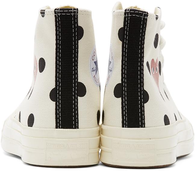 White Converse Edition Polka Dot Heart Chuck 70 High Sneakers商品第4张图片规格展示