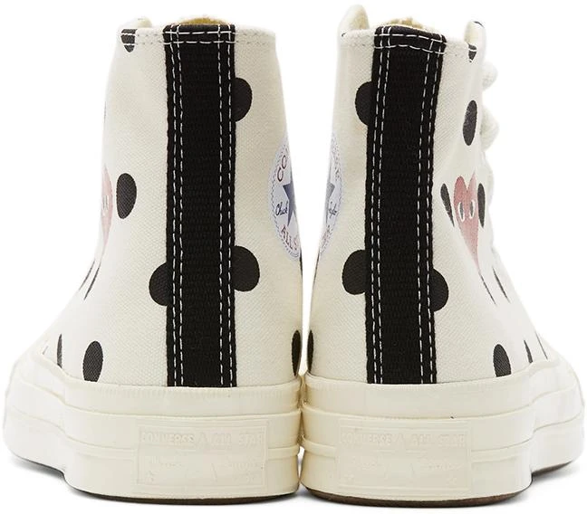 商品Comme des Garcons|White Converse Edition Polka Dot Heart Chuck 70 High Sneakers,价格¥1200,第4张图片详细描述