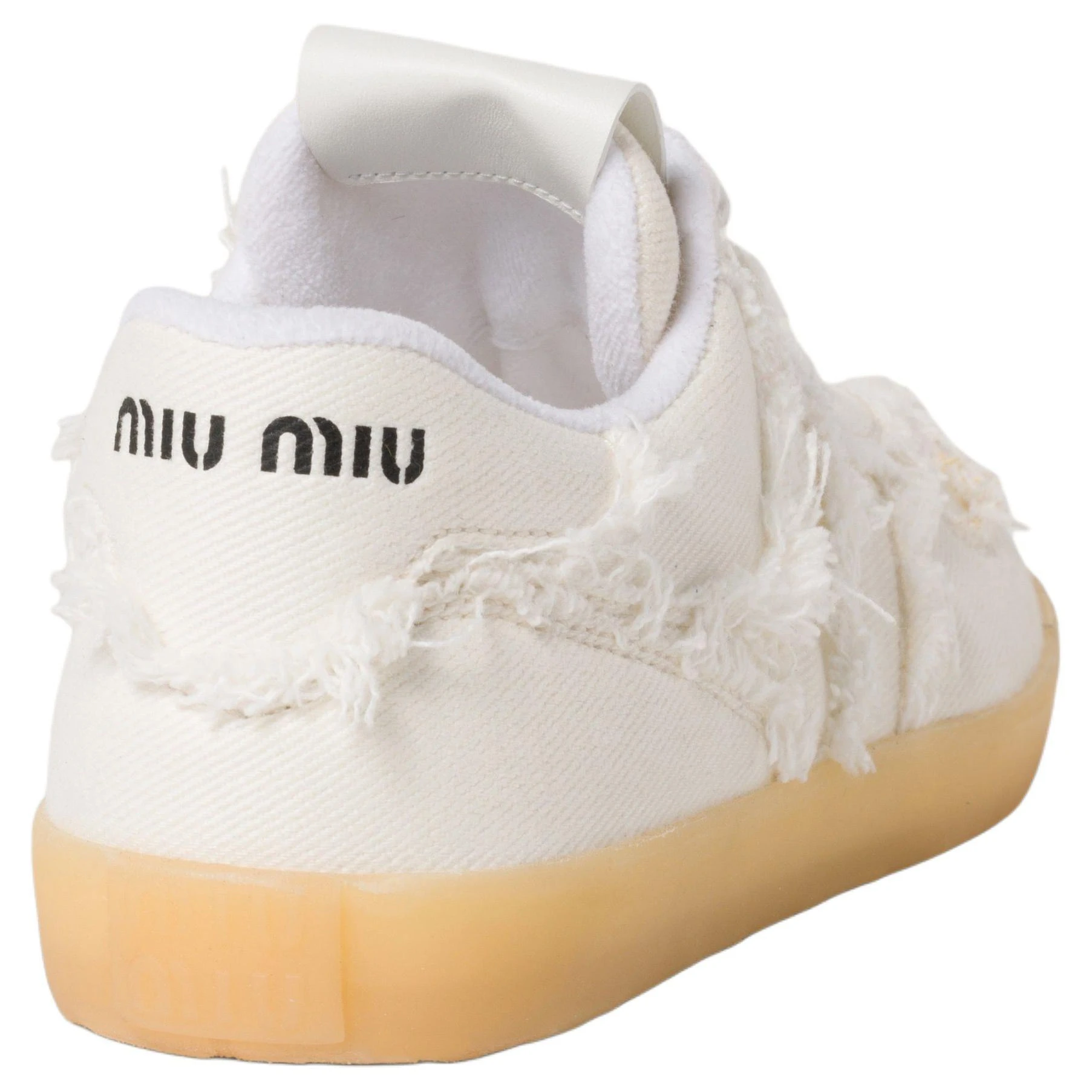 商品[国内直发] Miu Miu|缪缪 棉麻 系带圆头 低帮 板鞋 德训鞋 女款 白色,价格¥7149,第6张图片详细描述