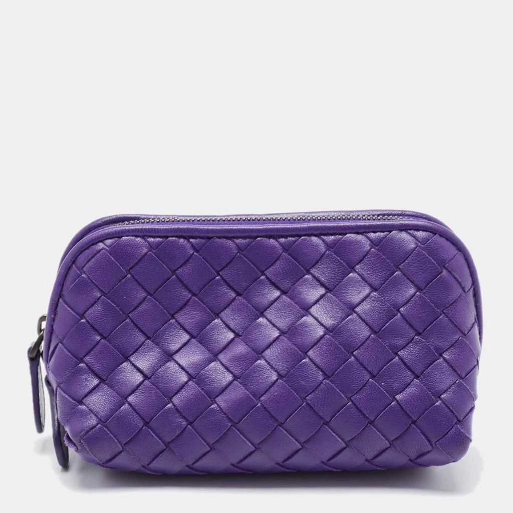 商品[二手商品] Bottega Veneta|Bottega Veneta Purple Intrecciato Leather Zip Purse,价格¥1671,第1张图片