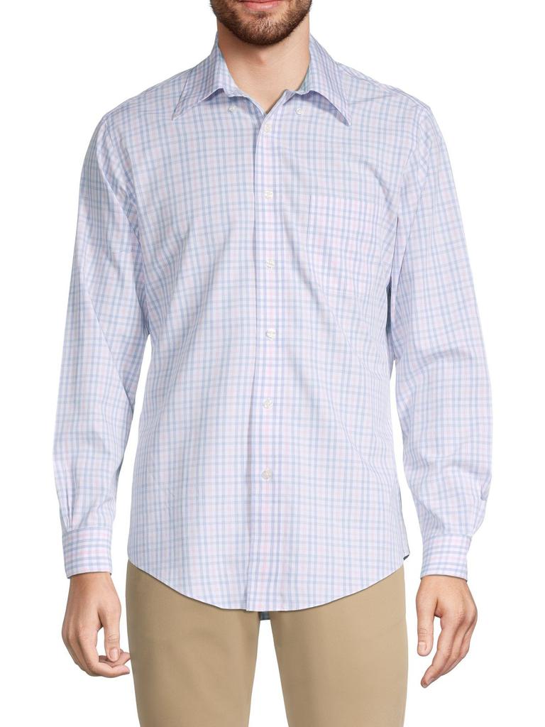 Regent-Fit Supima Cotton Plaid Button-Down Shirt商品第1张图片规格展示