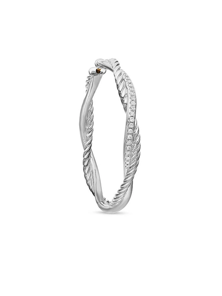 商品David Yurman|Infinity Hoop Earrings in Sterling Silver with Diamonds, 42MM,价格¥14424,第5张图片详细描述