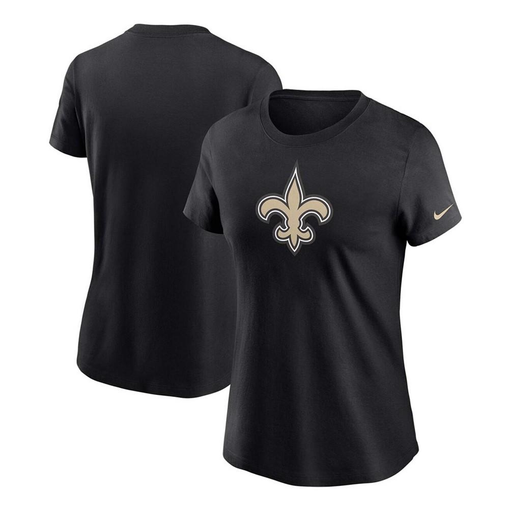 Women's Black New Orleans Saints Logo Essential T-shirt商品第1张图片规格展示