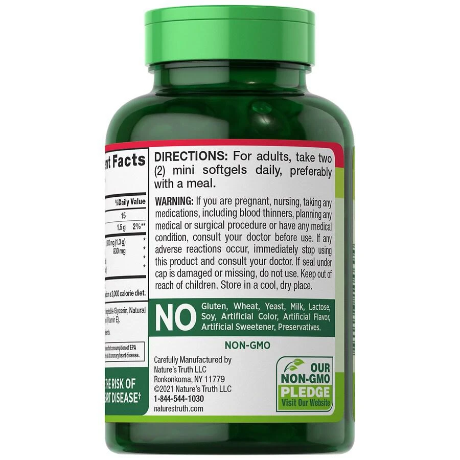 商品Nature's Truth|Mini Fish Oil 1,300 mg Lemon,价格¥28,第2张图片详细描述