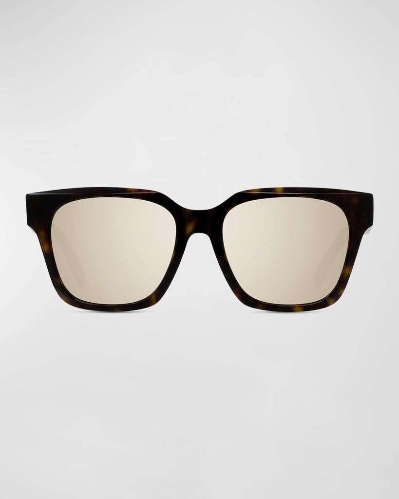 Unisex Temple-Logo Beveled Square Sunglasses商品第3张图片规格展示