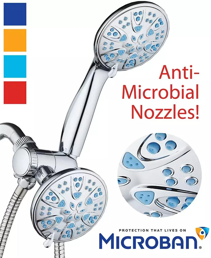 Antimicrobial 30-setting Shower Combo, Aqua Blue Jets 商品
