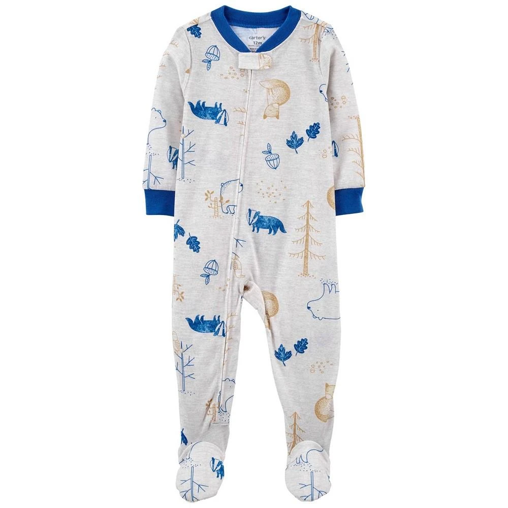 商品Carter's|Toddler Boys One Piece Woodlands Loose Fit Footie Pajama,价格¥57,第1张图片