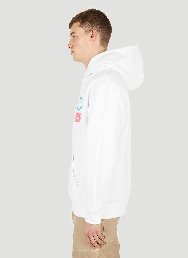 Logo Print Hooded Sweatshirt in White商品第3张图片规格展示