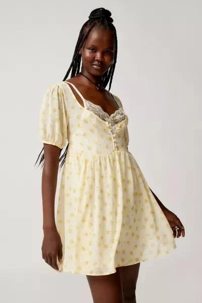 商品Urban Outfitters|UO Cecilia Removable-Slip Babydoll Mini Dress,价格¥75,第1张图片