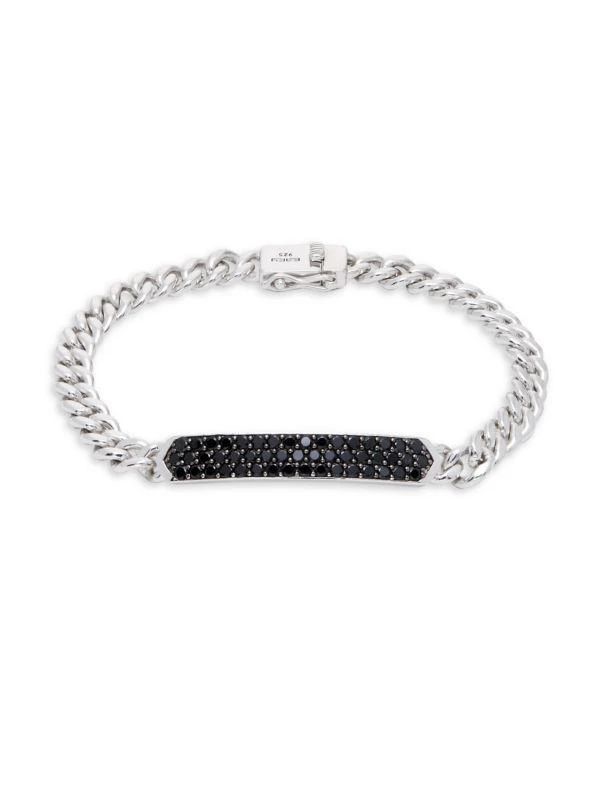 商品Effy|925 Sterling Silver & Black Spinel Bar Pendant Chain Bracelet,价格¥1890,第1张图片