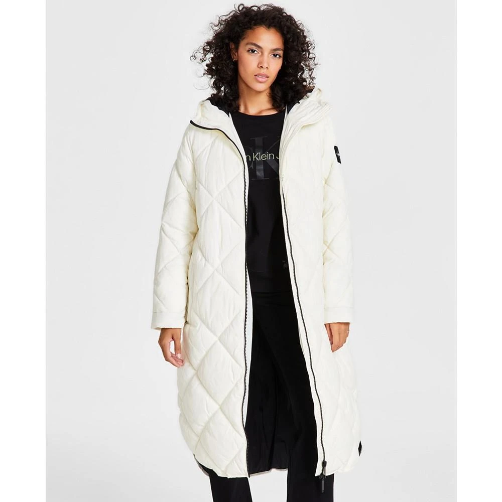 商品Calvin Klein|Women's Cire Drama Hooded Longline Puffer Jacket,价格¥567,第1张图片