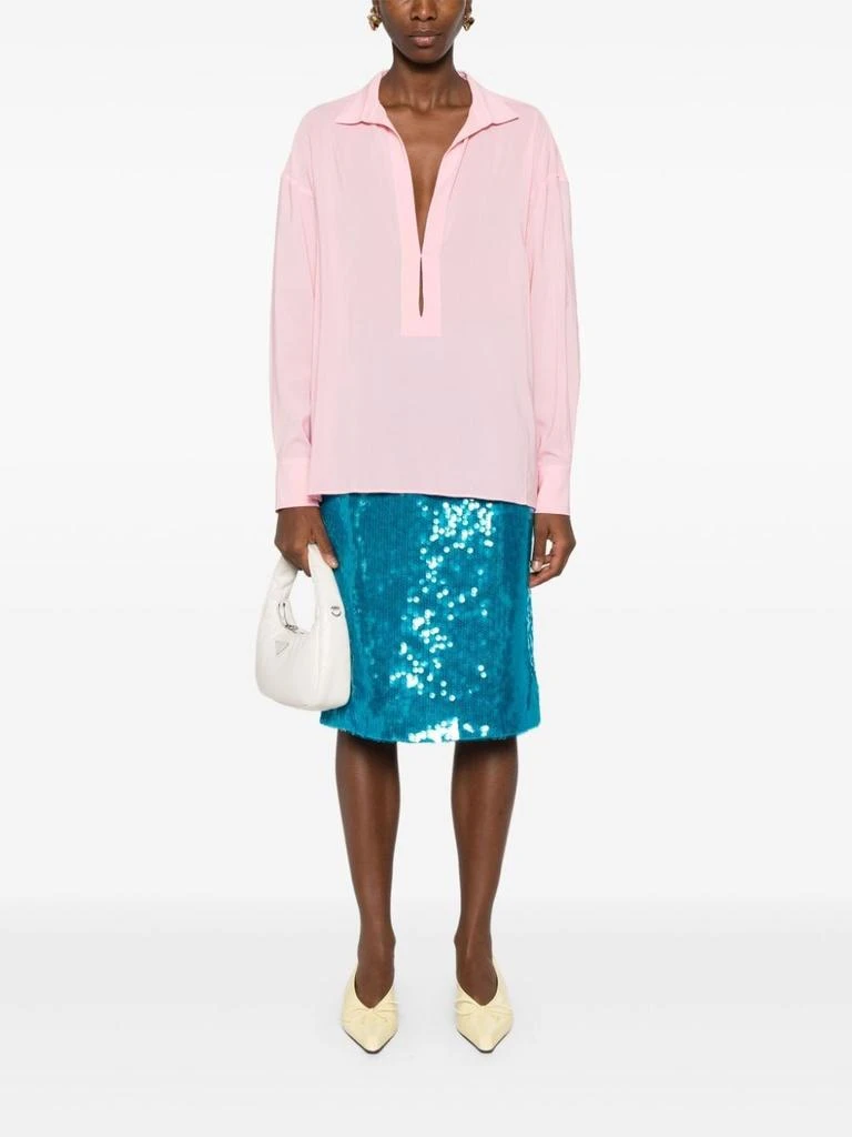 商品PHILOSOPHY di LORENZO SERAFINI|PINK STRETCH VISCOSE BLOUSE,价格¥2289,第4张图片详细描述
