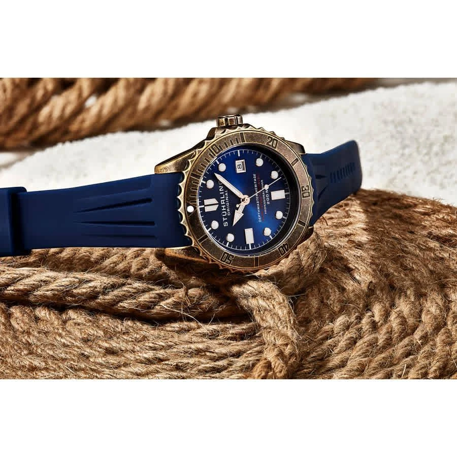 商品Stuhrling Original|Aquadiver Automatic Blue Dial Men's Watch M16801,价格¥2940,第2张图片详细描述