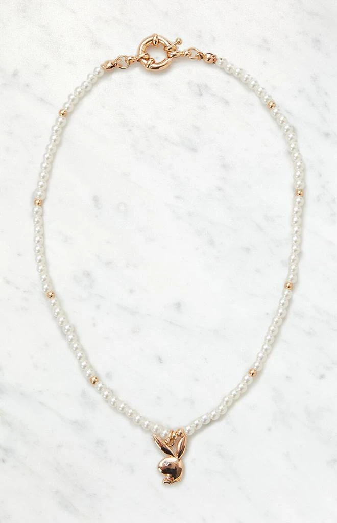 商品Playboy|By PacSun Bunny Pearl Beaded Necklace,价格¥76,第1张图片