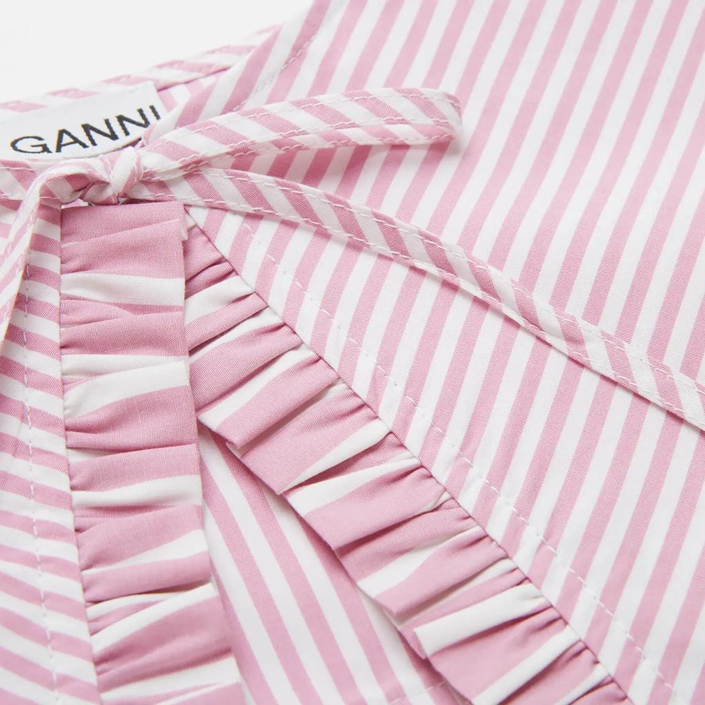 商品Ganni|Ganni Women's Stripe Cotton Collar - Moonlight Mauve,价格¥204,第4张图片详细描述