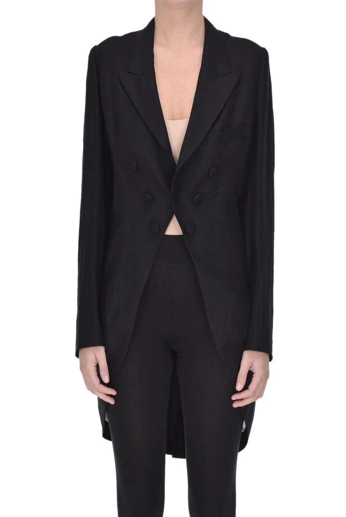 商品Adidas|Linen-blend tailcoat blazer,价格¥3045,第1张图片