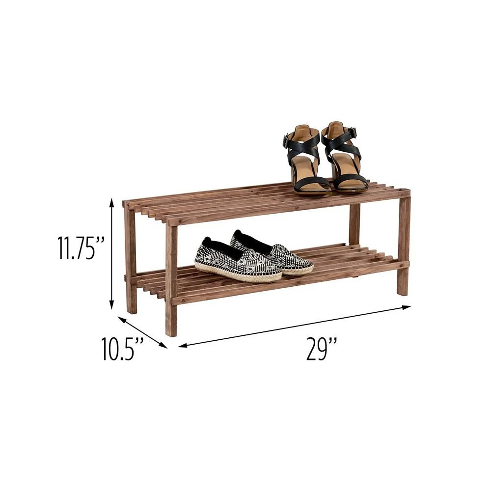 商品Honey Can Do|2-Shelf Shoe Rack, Espresso,价格¥223,第2张图片详细描述