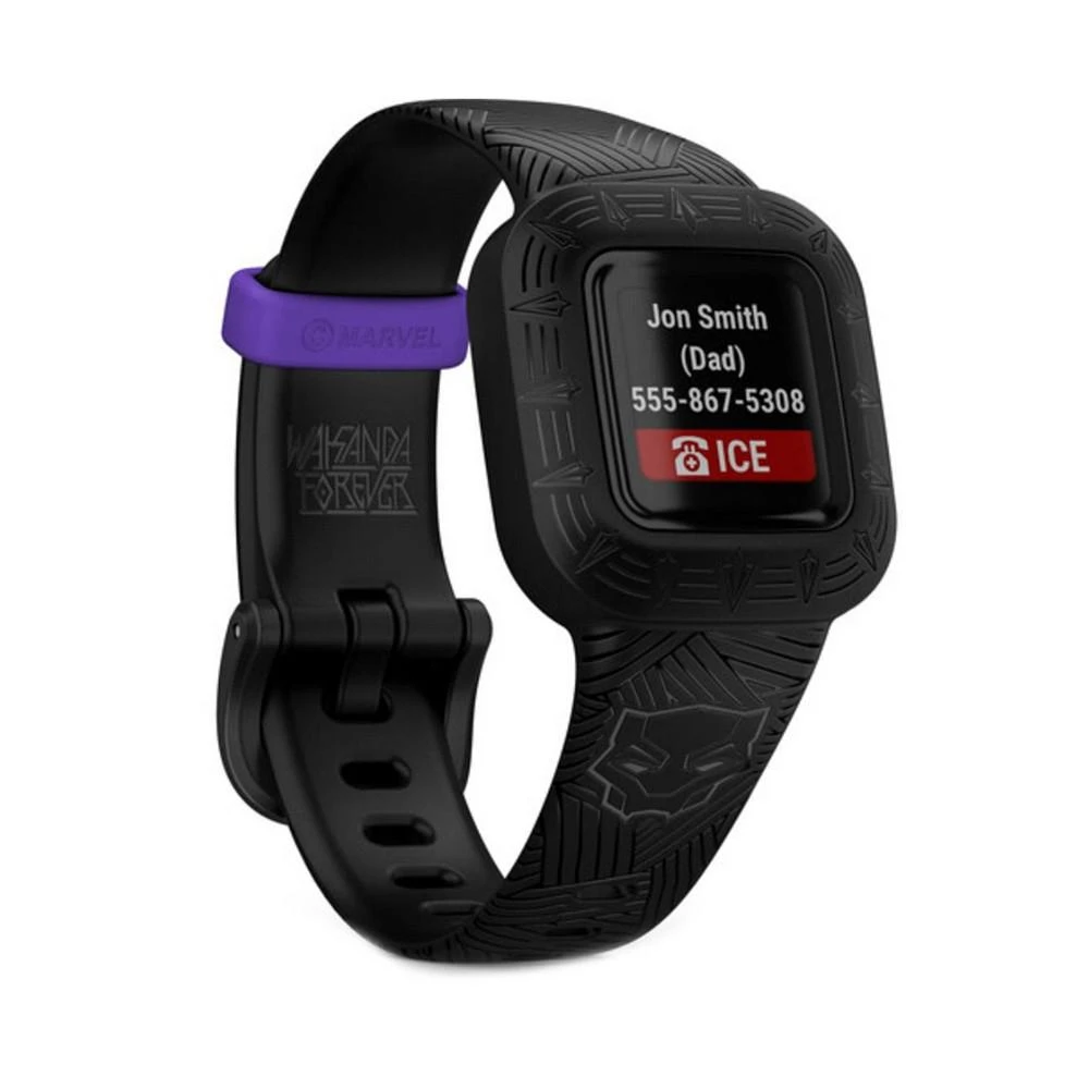 商品Garmin|Unisex Vívofit Jr. 3 Marvel Black Panther Silicone Strap Smart Watch 200mm,价格¥682,第1张图片