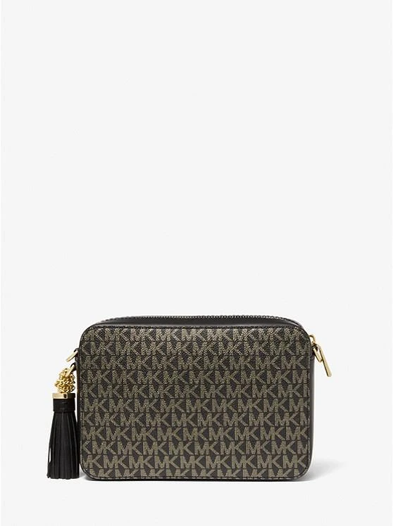 商品Michael Kors|Ginny Medium Metallic Logo Stripe Crossbody Bag,价格¥1039,第4张图片详细描述