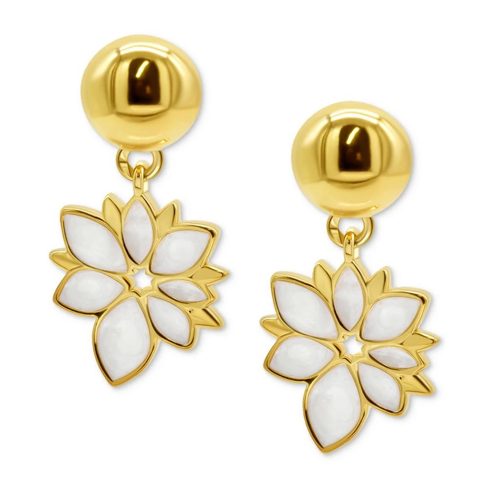 商品ADORNIA|14k Gold-Plated Mother-of-Pearl Flower Drop Earrings,价格¥182,第1张图片