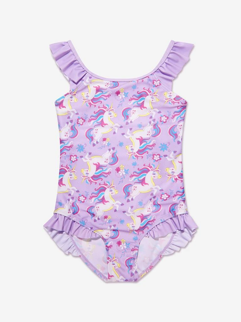 商品Soli Swim|Girls Unicorn Frill Swimsuit (UPF50+) in Purple,价格¥120,第1张图片