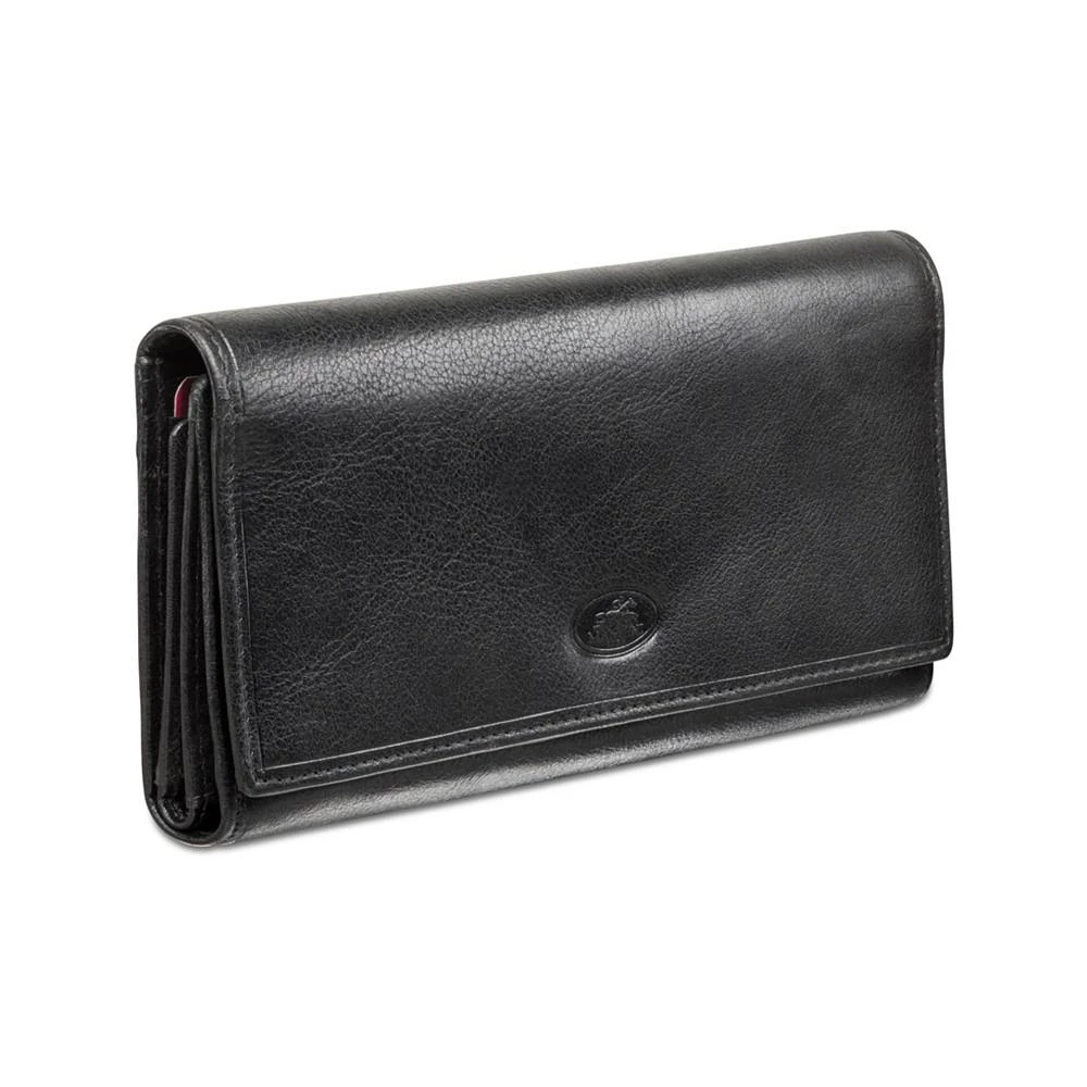 商品Mancini Leather Goods|Equestrian-2 Collection RFID Secure Trifold Checkbook Wallet,价格¥844,第4张图片详细描述