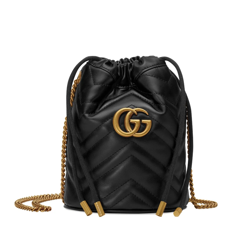 商品[国内直发] Gucci|GUCCI 古驰 女士黑色皮革水桶包 575163-DTDRT-1000,价格¥9335,第1张图片