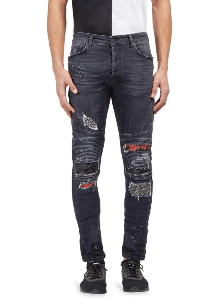 商品Marcelo Burlon|Ain Skinny Fit Biker Jeans,价格¥1148,第2张图片详细描述