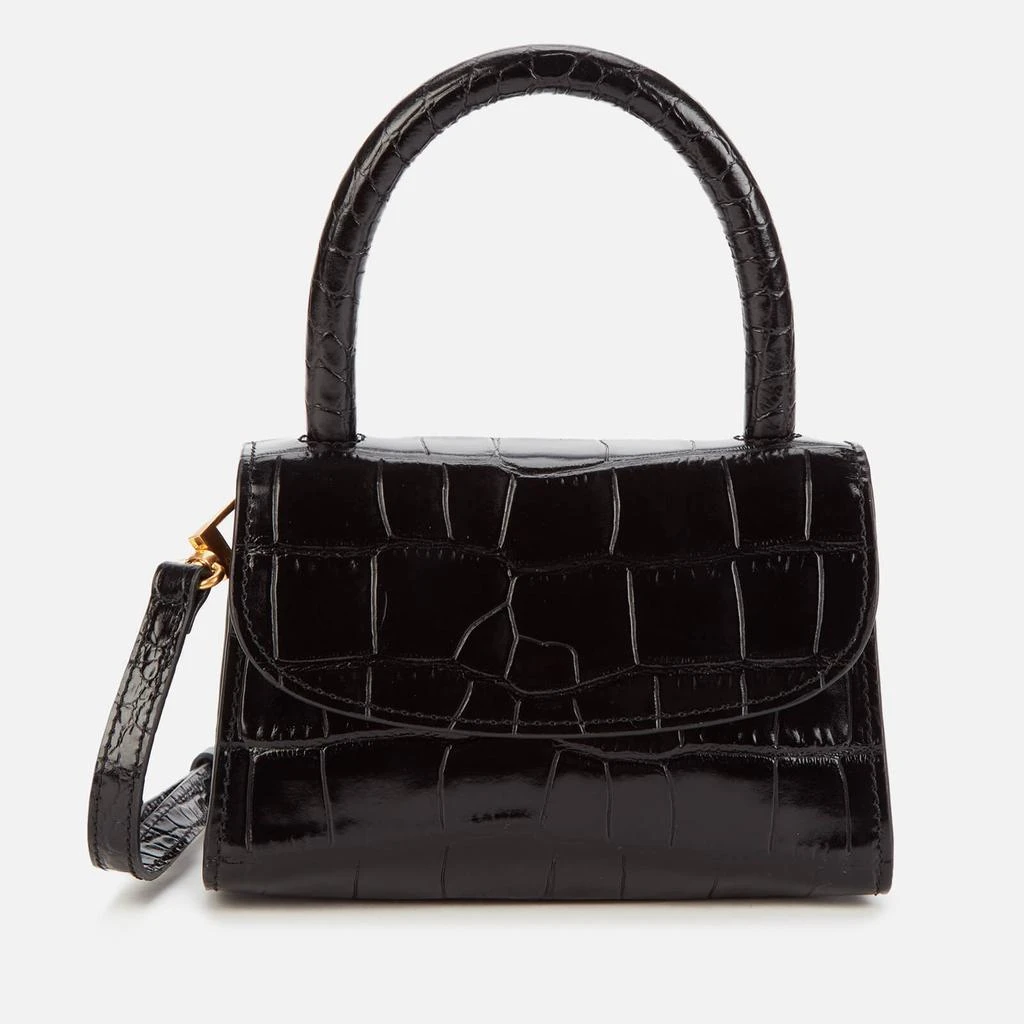 商品by FAR|BY FAR Women's Mini Croco Top Handle Bag - Black,价格¥1565,第1张图片