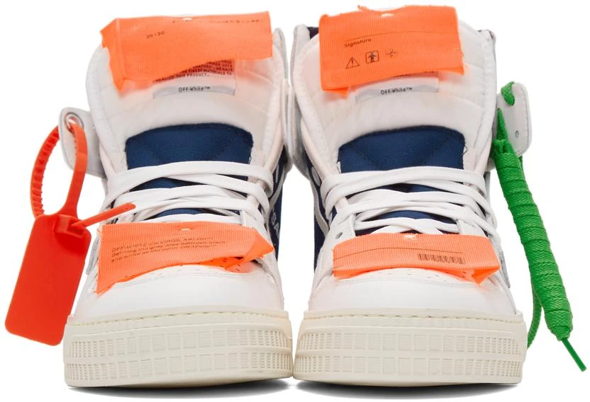 商品Off-White|White & Blue Low 3.0 Off-Court High-Top Sneakers,价格¥4787,第2张图片详细描述