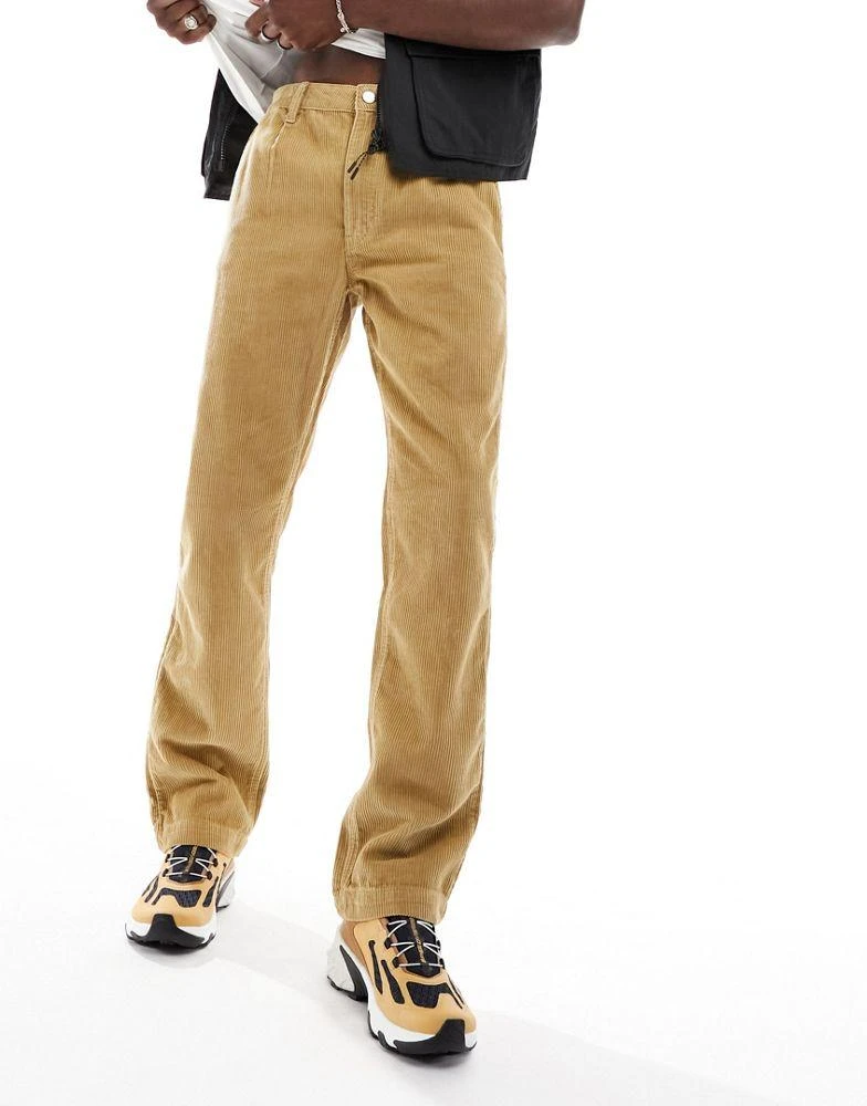 商品ASOS|ASOS DESIGN straight leg corduroy trouser  in stone,价格¥161,第1张图片