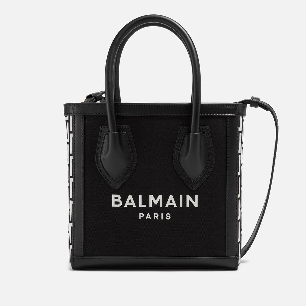 Balmain B-Army 24 Leather-Trimmed Canvas Bag商品第1张图片规格展示