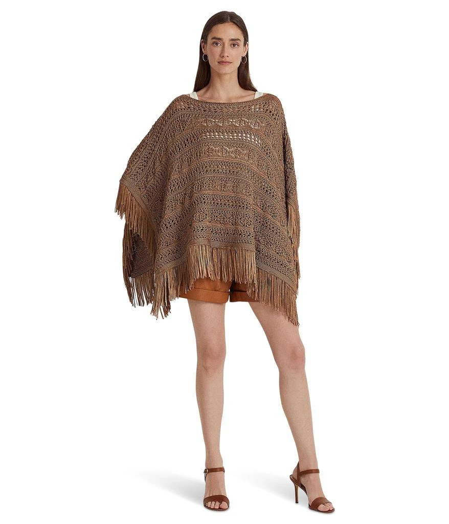 商品Ralph Lauren|Fringe-Trim Pointelle-Knit Poncho,价格¥1833,第4张图片详细描述